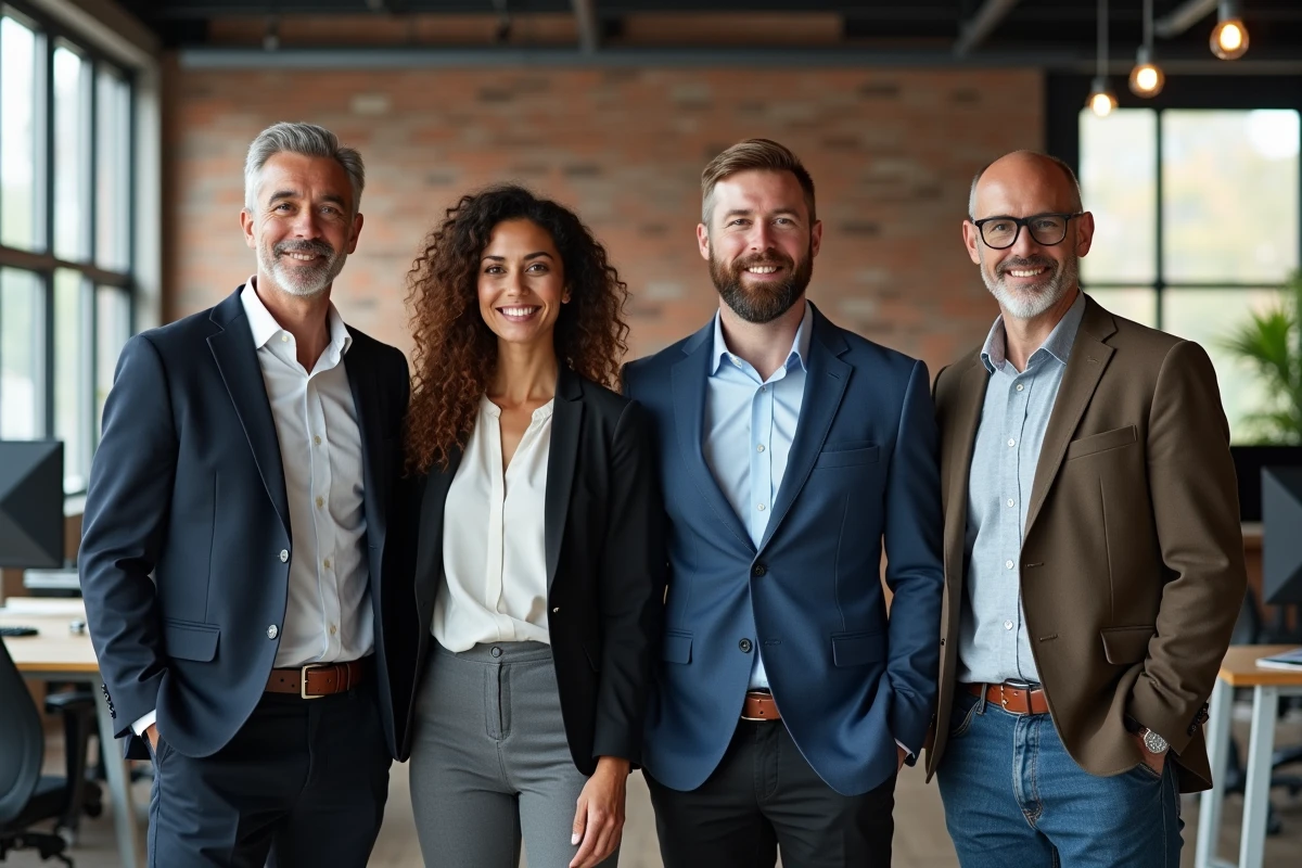 Equipe de managers dans un espace de travail moderne